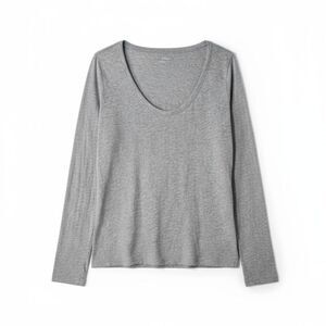 J. Crew Gray Long Sleeve Relaxed Top Vintage Cotton Size S